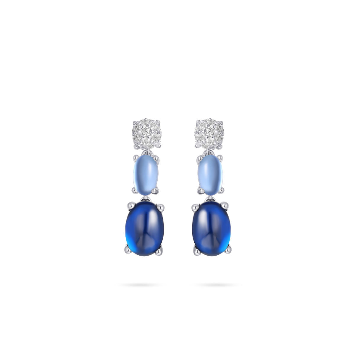 Gisser Oorringen Zilver Gerhodineerd Zirkonia Lichtblauw – E1082B