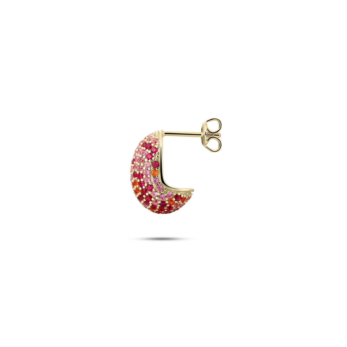 Gisser Oorknoppen Zilver Geel Verguld Zirkonia Roze – E1088YOF – foto 3