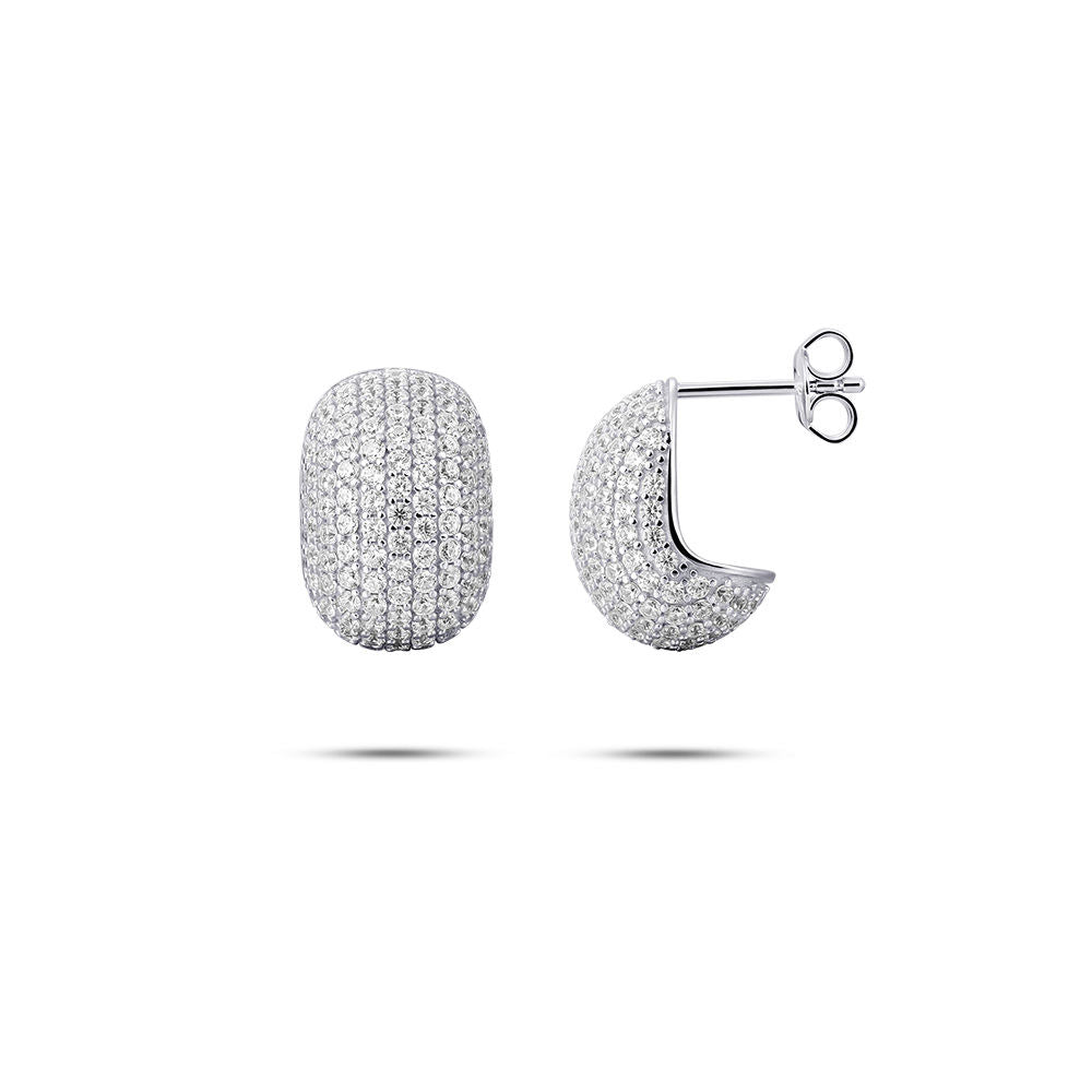 Gisser Oorknoppen Zilver Gerhodineerd Zirkonia Wit – E1088 – foto 2