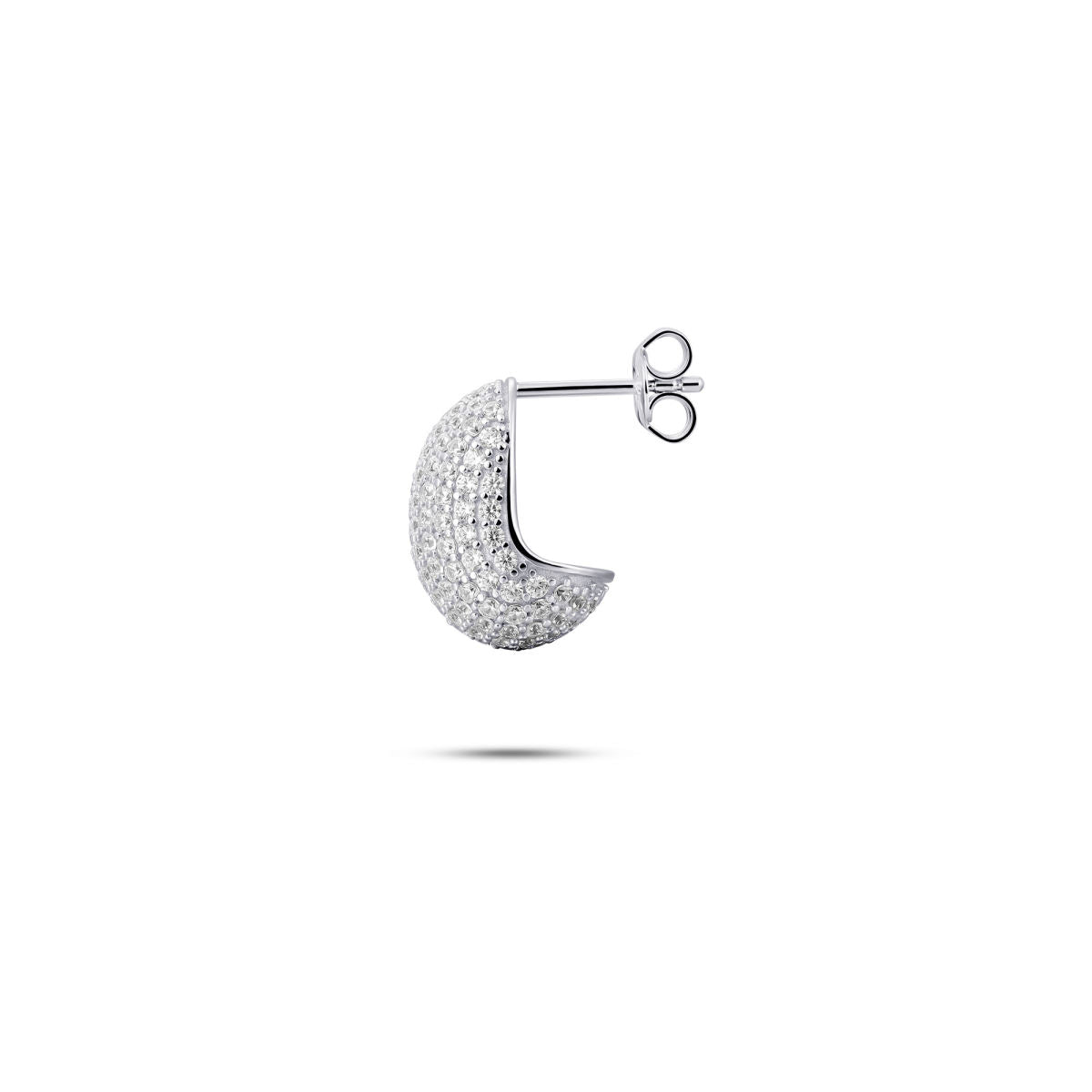 Gisser Oorknoppen Zilver Gerhodineerd Zirkonia Wit – E1088 – foto 3