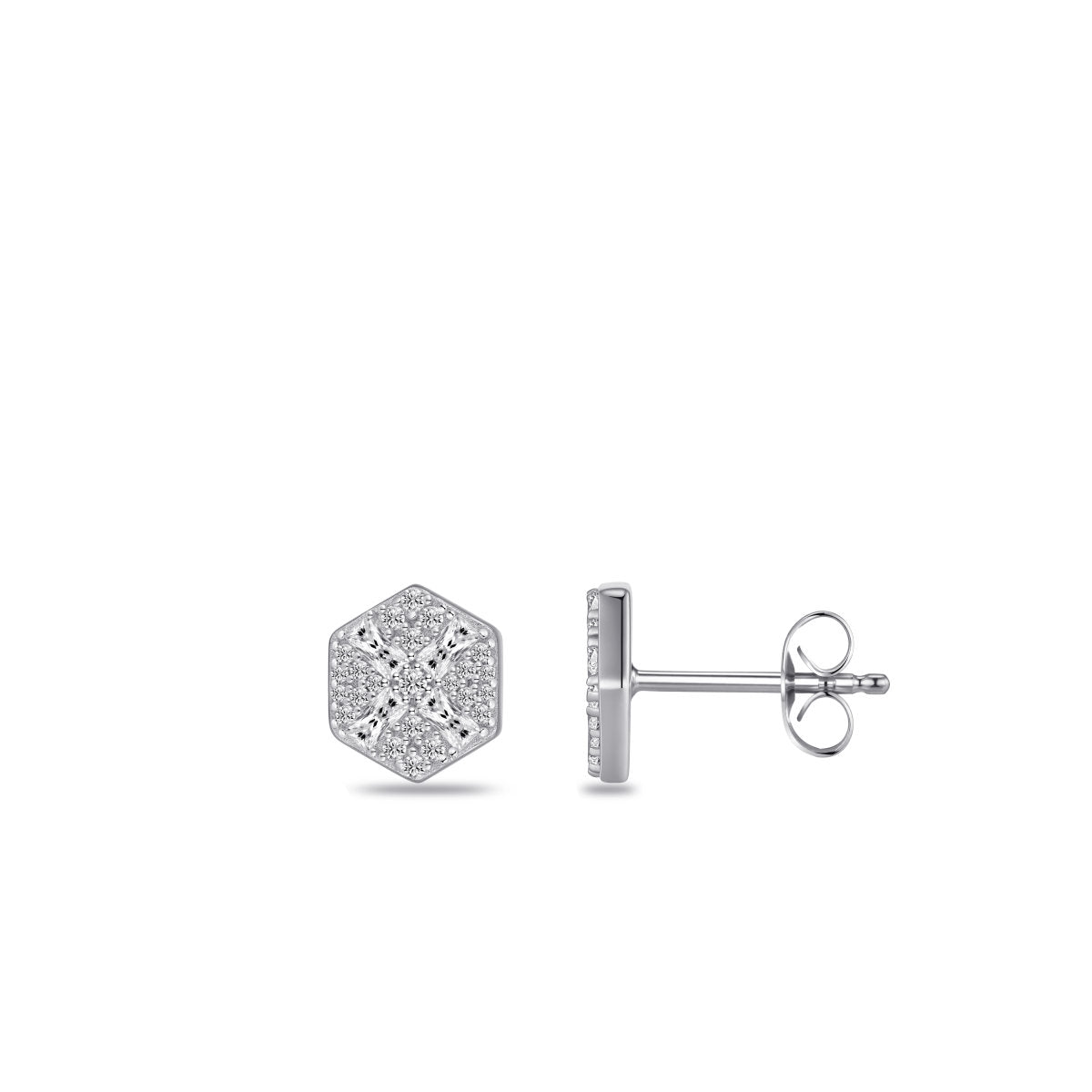 Gisser Oorringen Zilver Gerhodineerd Zirkonia Wit – E1089 – foto 3