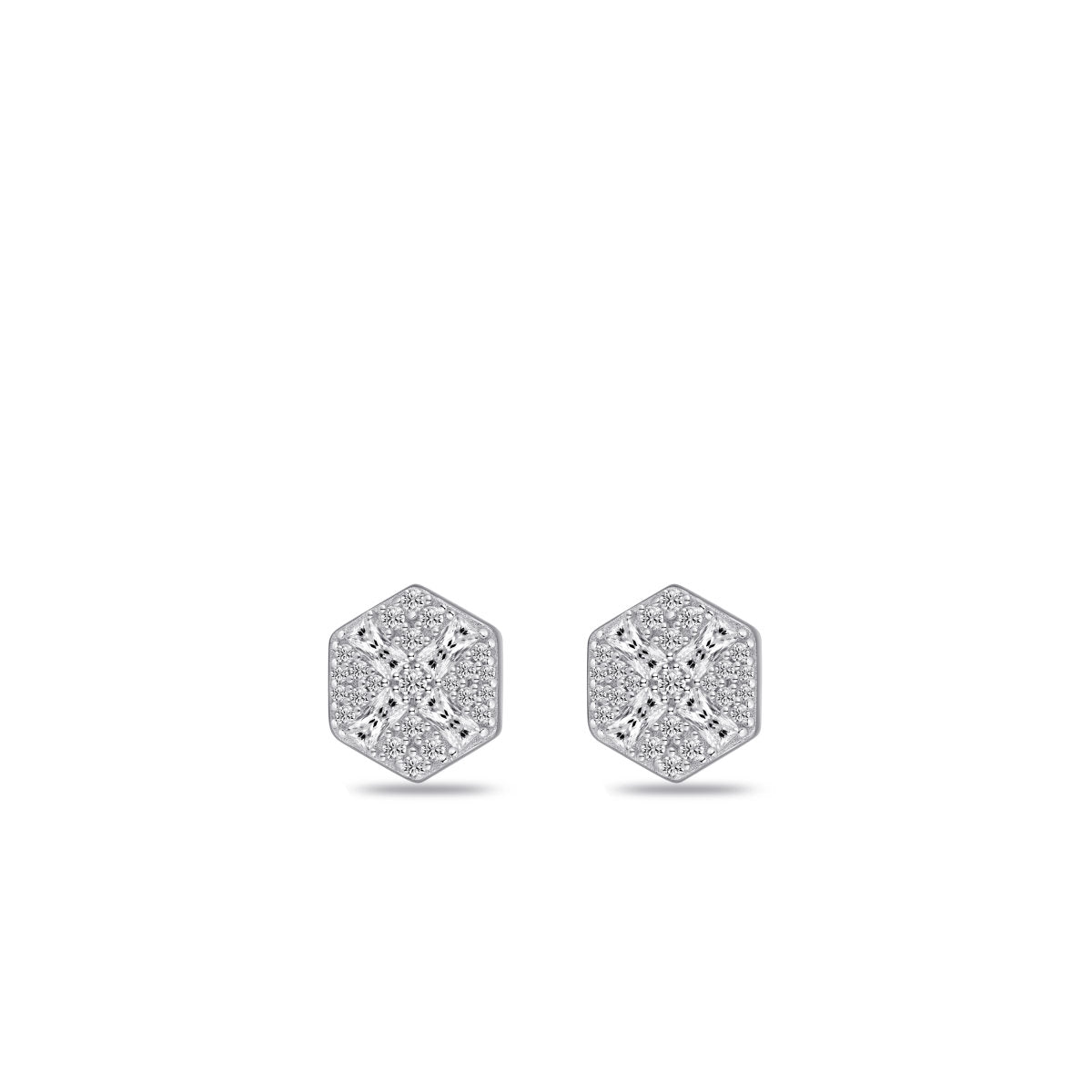 Gisser Oorringen Zilver Gerhodineerd Zirkonia Wit – E1089