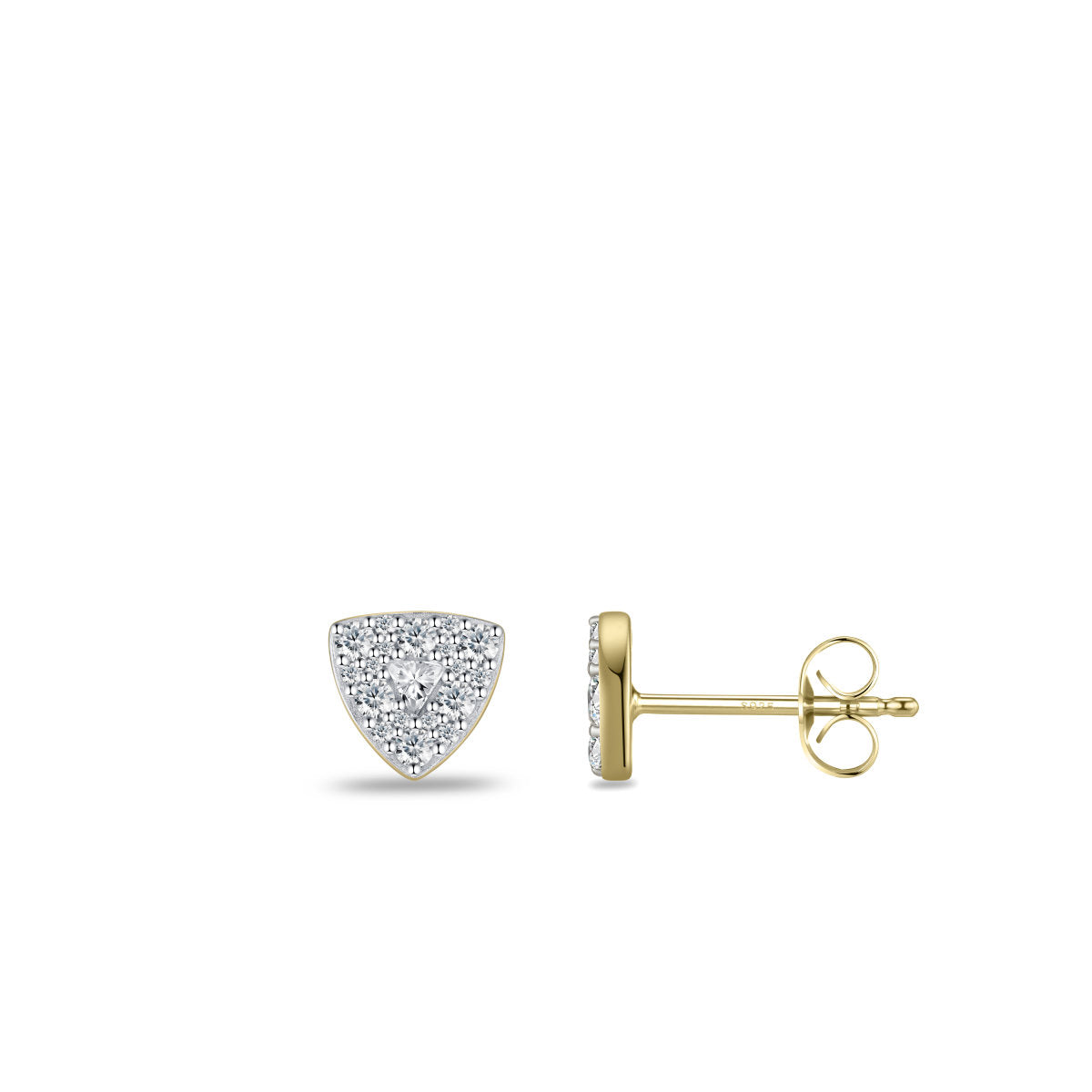 Gisser Oorbellen Zilver Verguld Bicolor Zirkonia Wit – E1090Y – foto 3