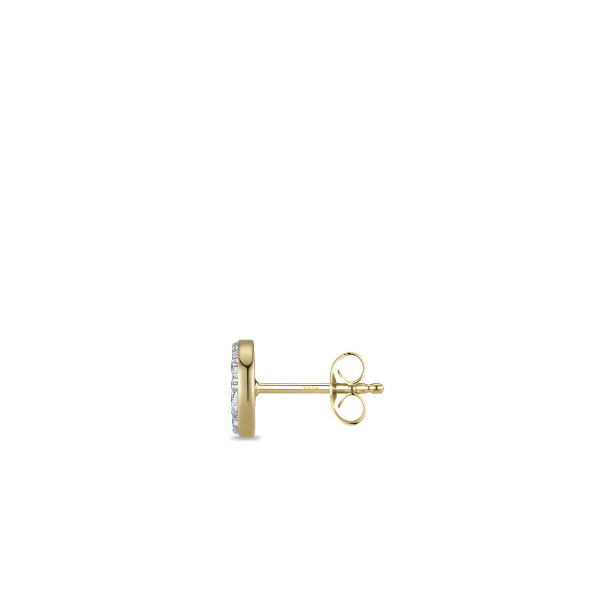 Gisser Oorbellen Zilver Verguld Bicolor Zirkonia Wit – E1091Y – foto 2