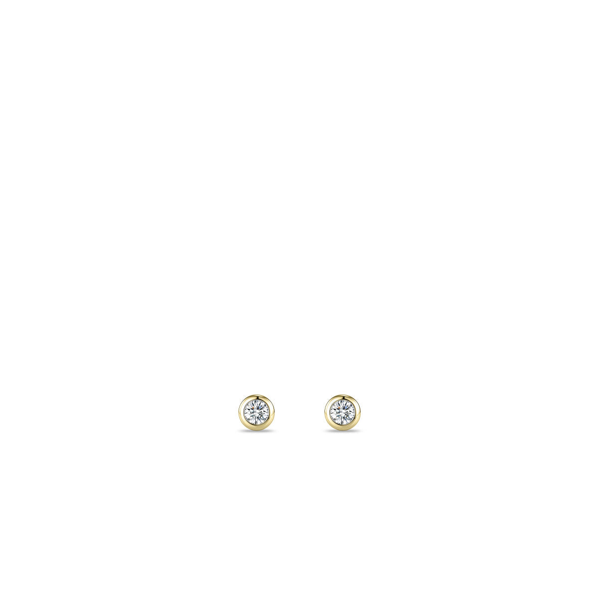 Gisser Oorbellen Zilver Geel Verguld Zirkonia Wit – E1093Y