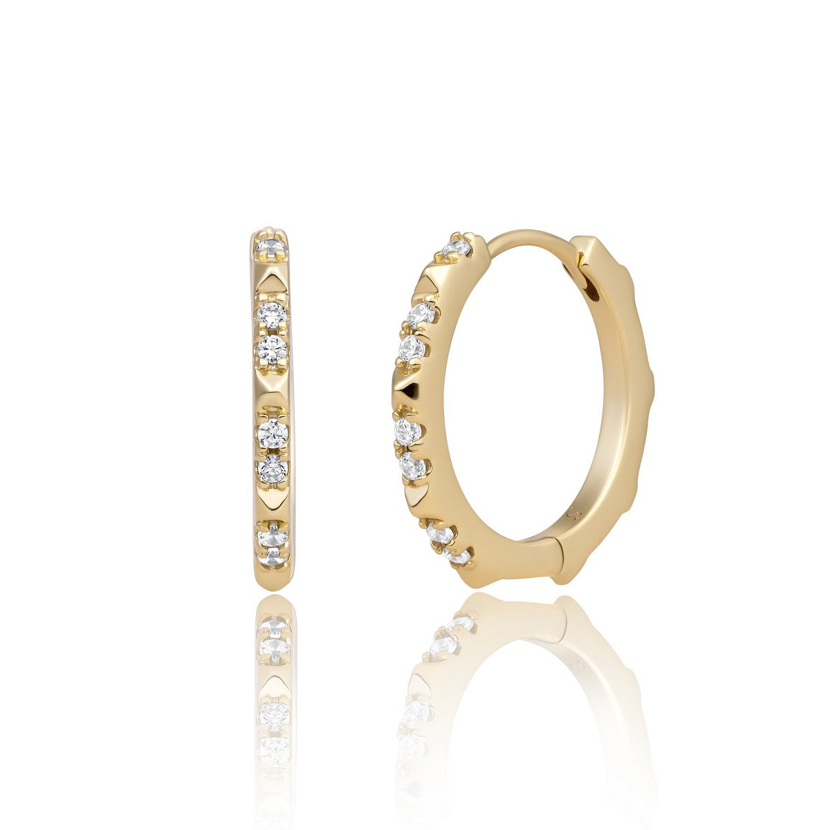 Sparkling Jewels Oorringen | Edge CZ Sparkling Jewels Oorringen - Gold EAG31