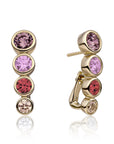 Sparkling Jewels Oorbellen Tube Push Back Gold Multi CZ EAG36-MULTI02