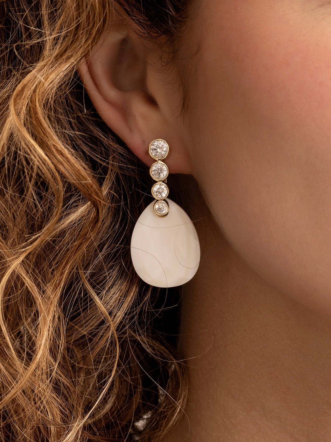Sparkling Jewels Oorbellen Zirkonia EAG36 Goudkleurig
