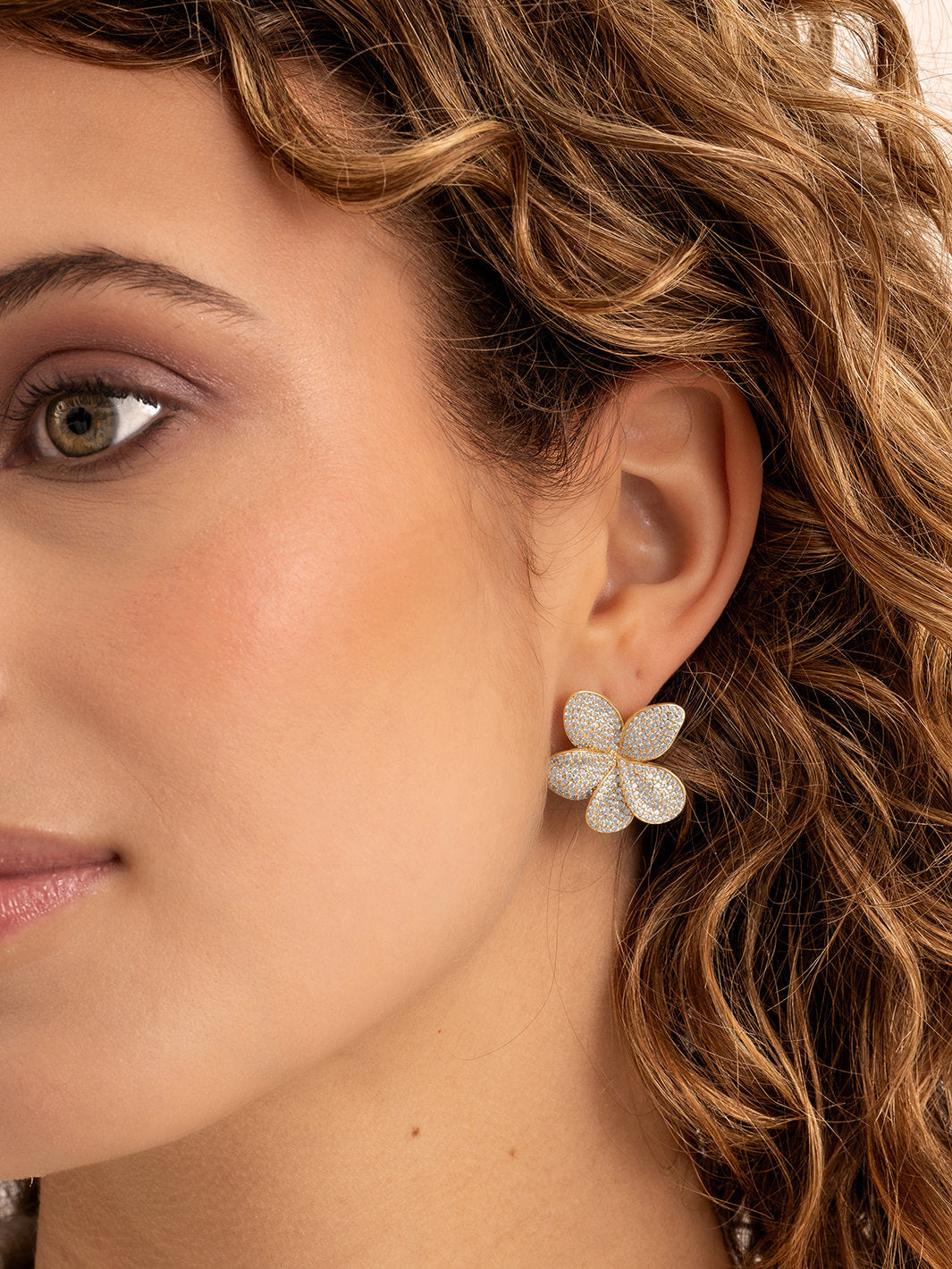 Sparkling Jewels Oorknoppen Flora zirkonia EAG38 Goudkleurig