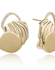Sparkling Jewels Oorbellen Uneven Push Back Gold CZ EAG44