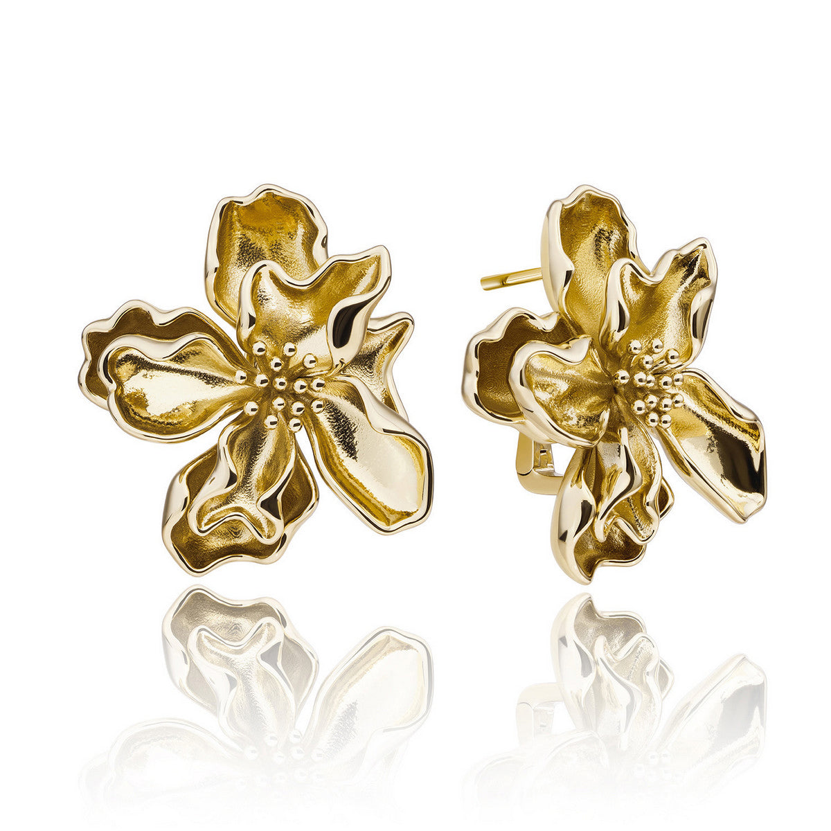 Sparkling Jewels Oorbellen Botanic Push Back EAG45 Goudkleurig
