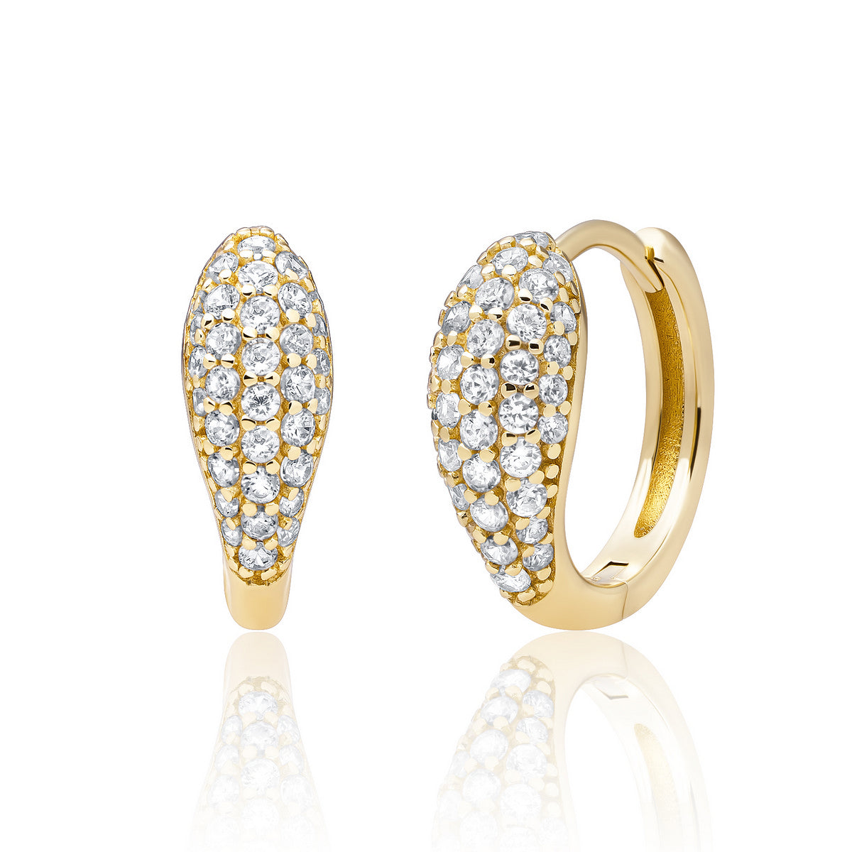Sparkling Jewels Oorbellen Bold Fuse Small Huggies Zirkonia EAG50 Goudkleurig
