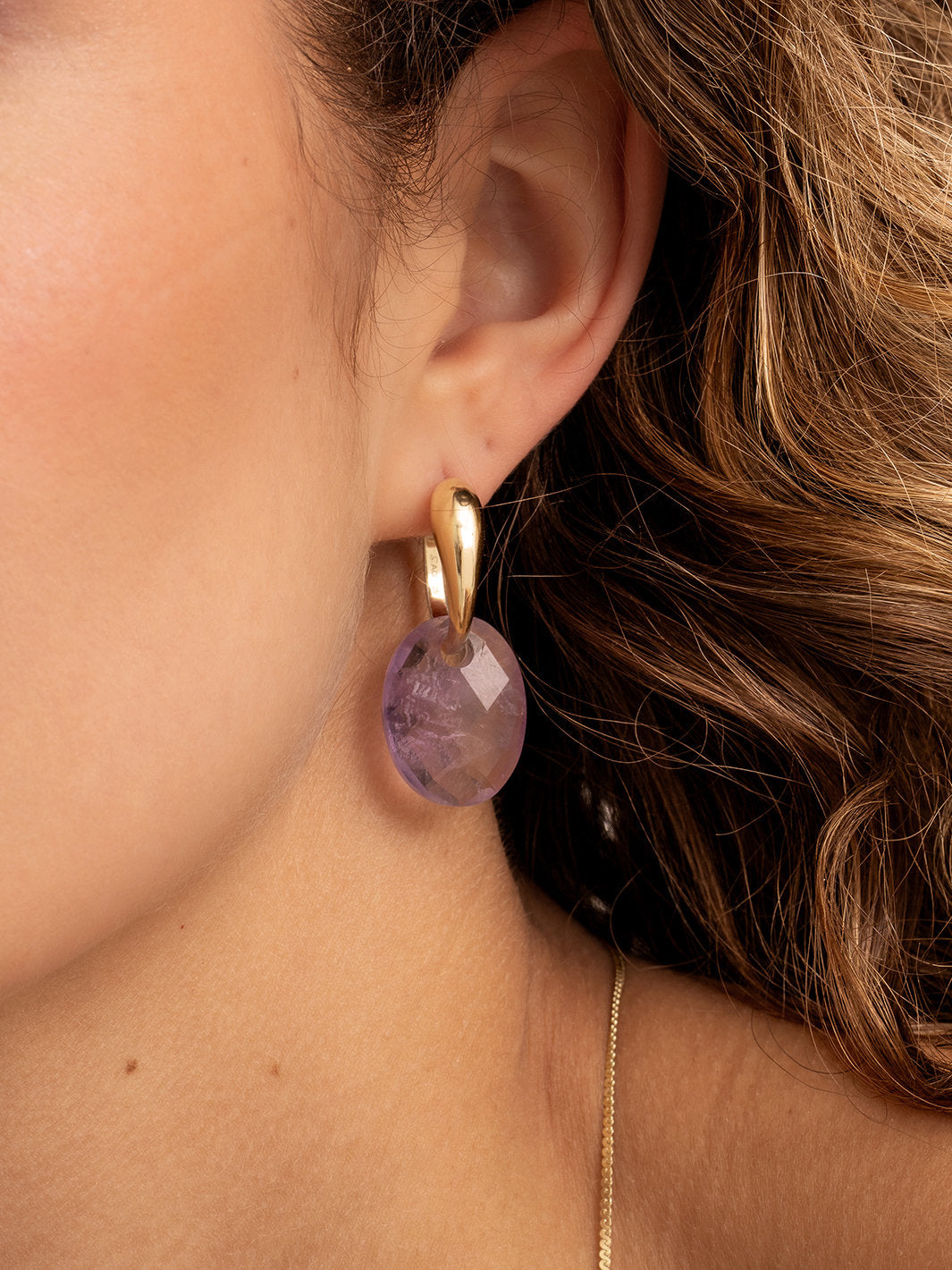 Sparkling Jewels Oorstenen Medium Oval Amethist EAGEM05-MO