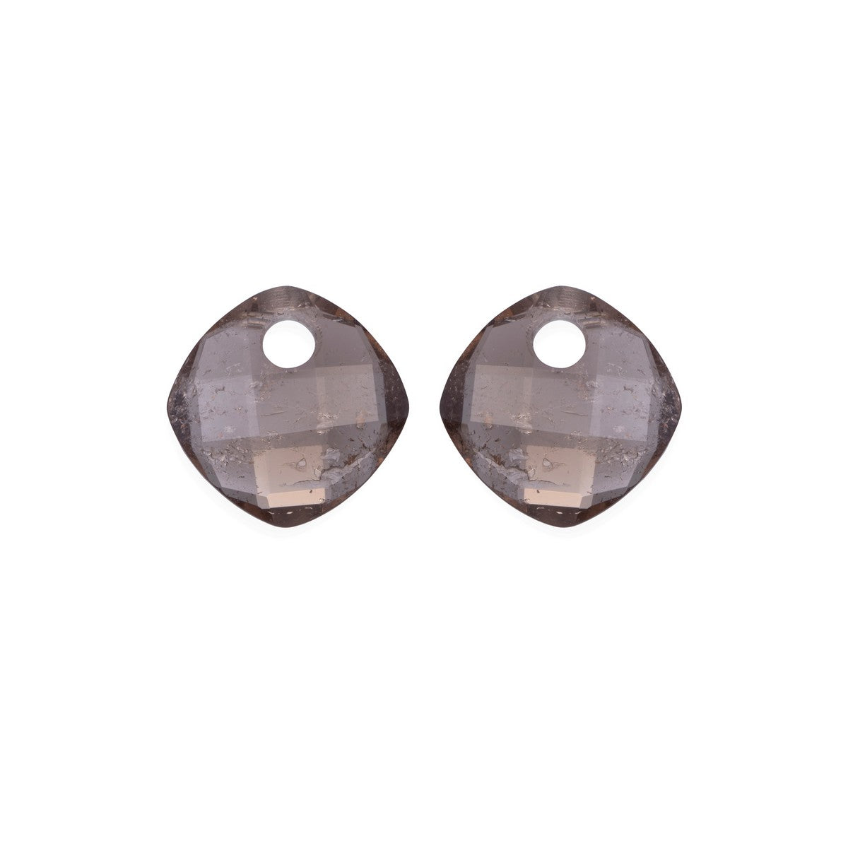 Sparkling Jewels Oorstenen | Cushion Cut - Smoky Quartz EAGEM23-CC