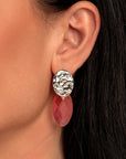 Sparkling Jewels - Oorstenen: Cherry Quartz - Leaf small edelstenen EAGEM25-FCLF-S - PansiteNederland.nl