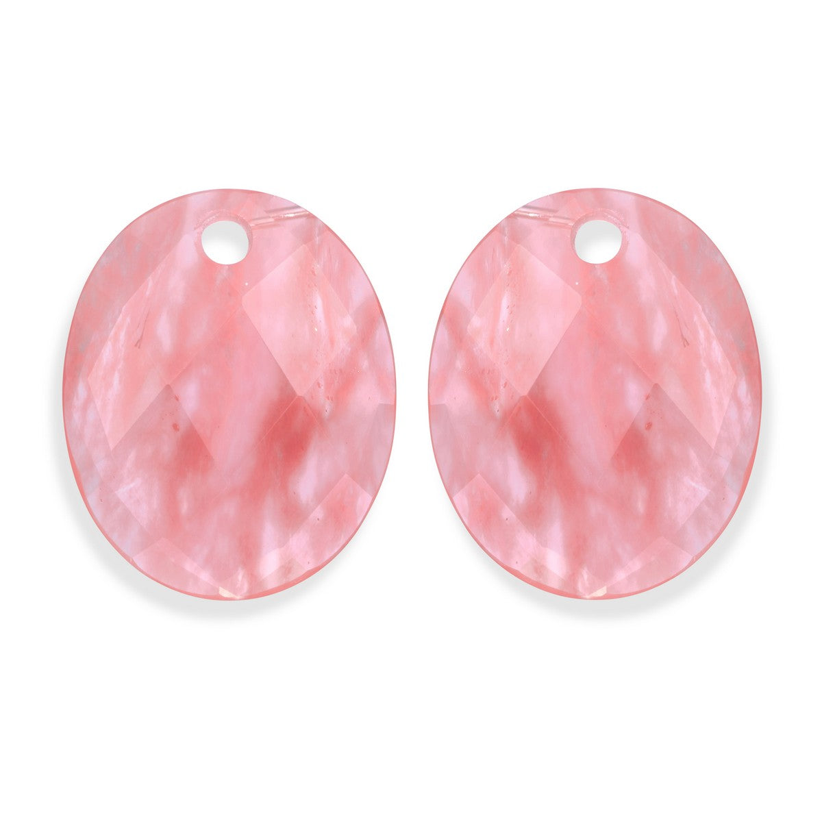 Sparkling Jewels Oorstenen | Large Oval - Cherry Quartz EAGEM25-RO - PansiteNederland.nl
