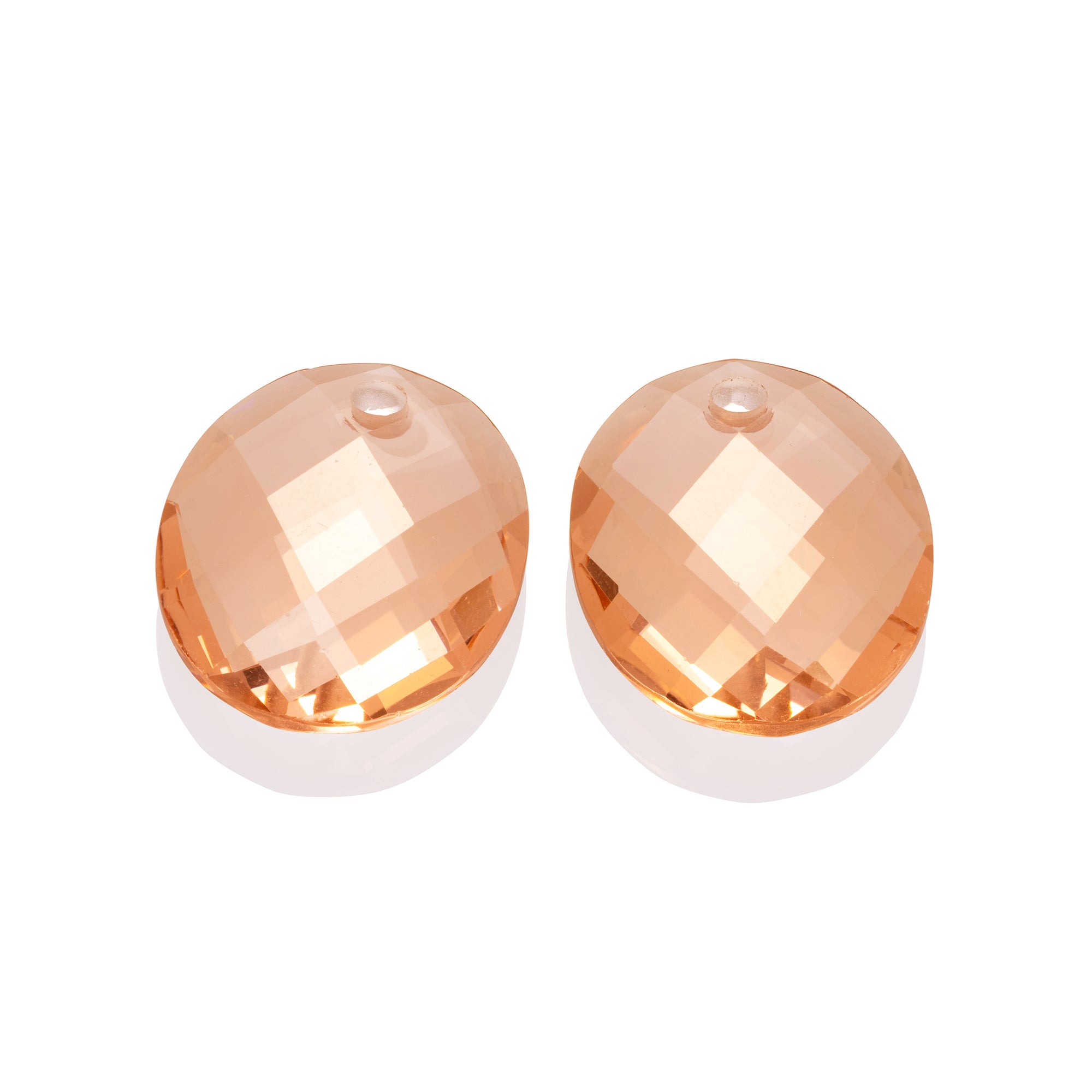 Sparkling Jewels - Oorstenen: Round Oval - Champagne Quartz EAGEM42-RO, exclusief en kwalitatief hoogwaardig. Ontdek nu!