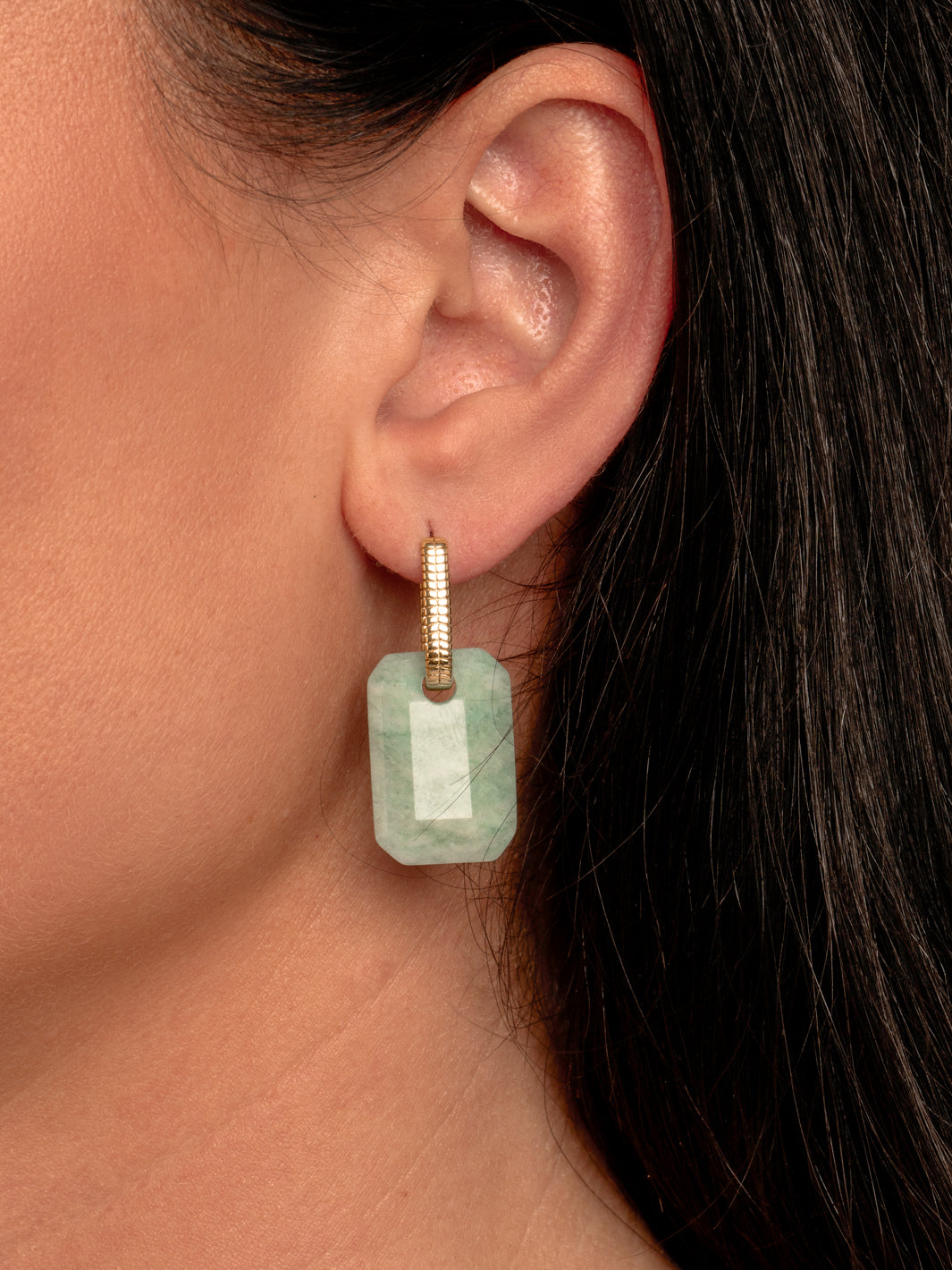 Sparkling Jewels Oorstenen Emerald Cut Rich Groene Amazoniet EAGEM57-EC