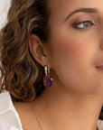 Sparkling Jewels Oorstenen Medium Oval Aubergine Quartz EAGEM59-MO - PansiteNederland.nl