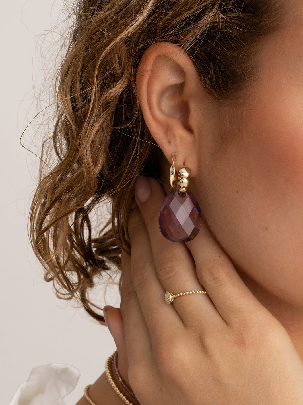 Sparkling Jewels Oorstenen Afterglow Aubergine Kwarts EAGEM59