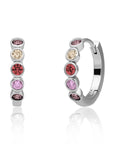 Sparkling Jewels Oorringen Tube Huggies Silver Multi CZ EAS35-MULTI02