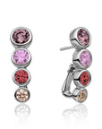Sparkling Jewels Oorbellen Tube Push Back Silver Multi CZ EAS36-MULTI02