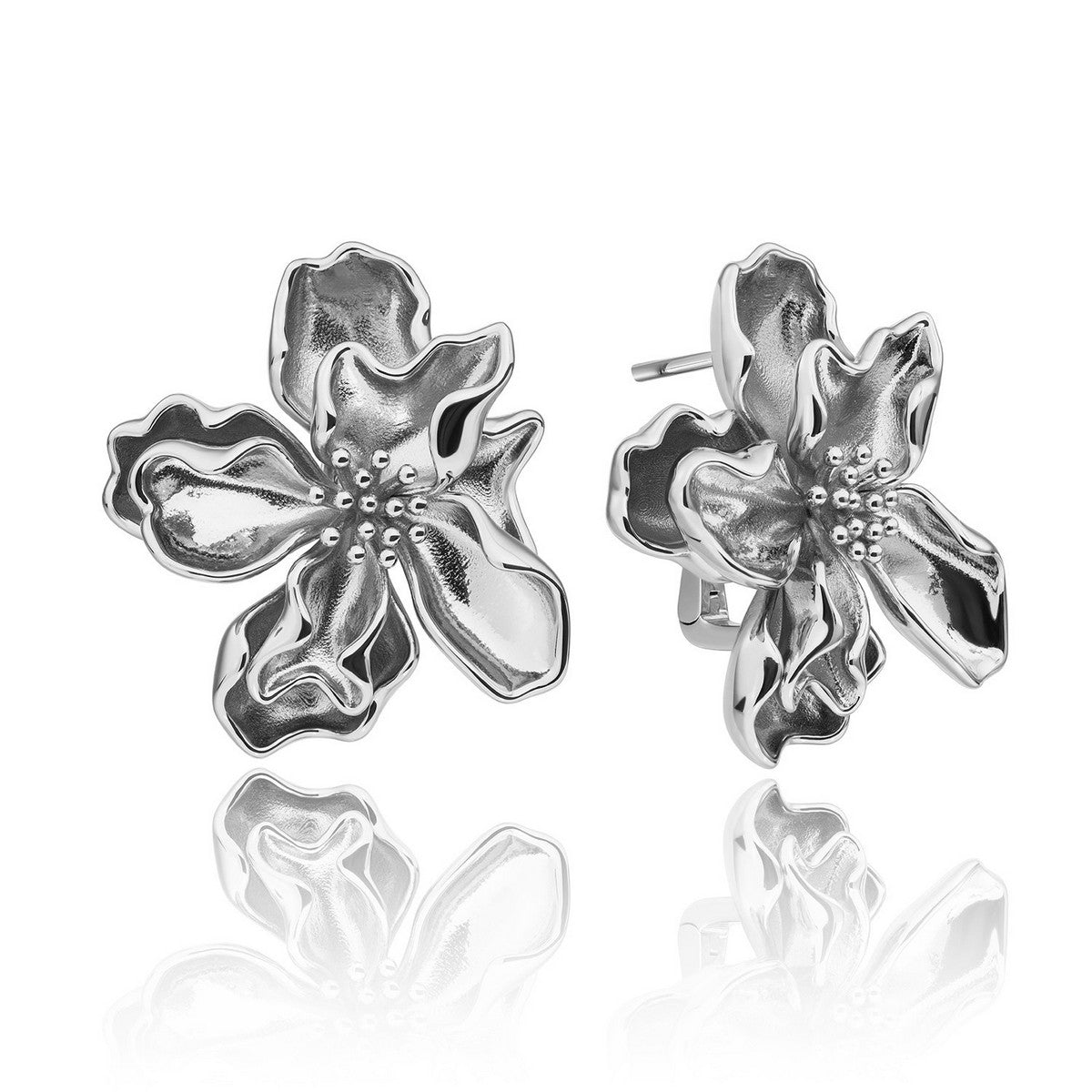 Sparkling Jewels Oorbellen Botanic Push Back EAS45 Zilverkleurig
