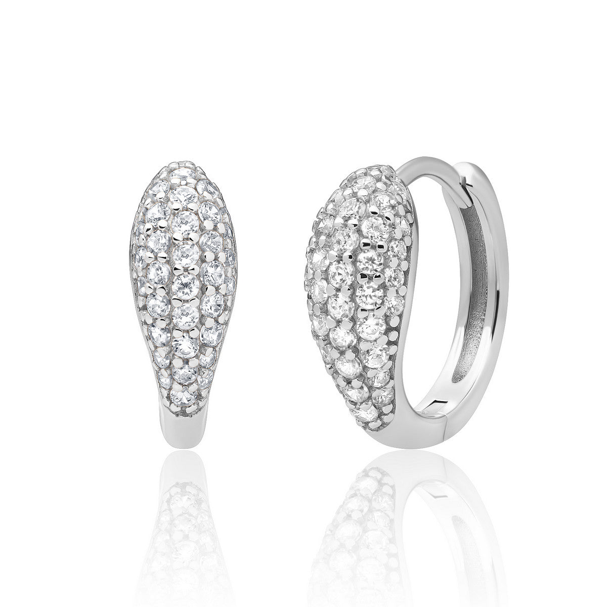 Sparkling Jewels Oorbellen Bold Fuse Small Huggies Zirkonia EAS50 Zilverkleurig