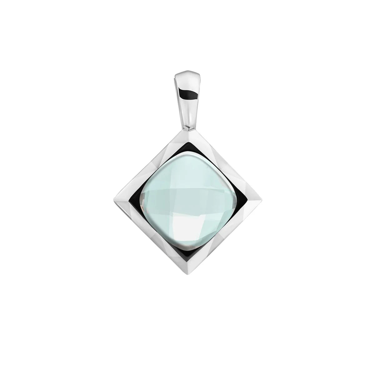 Sparkling Jewels Hanger | Opalite Cushion Cut Amulet - Silver SP32-G14 - PansiteNederland.nl