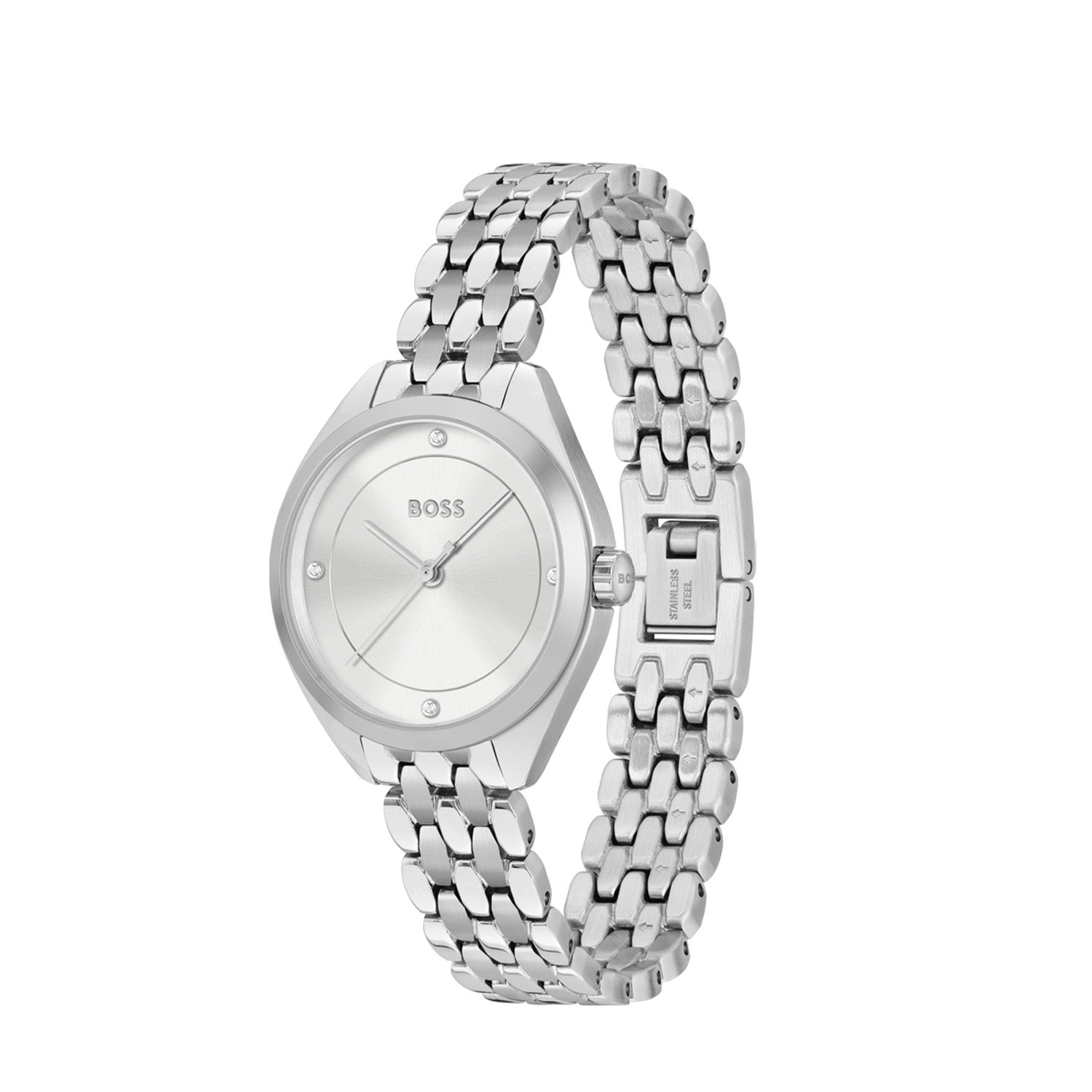 Hugo Boss Dames Horloge HB1502722 30 mm Zilverkleurig