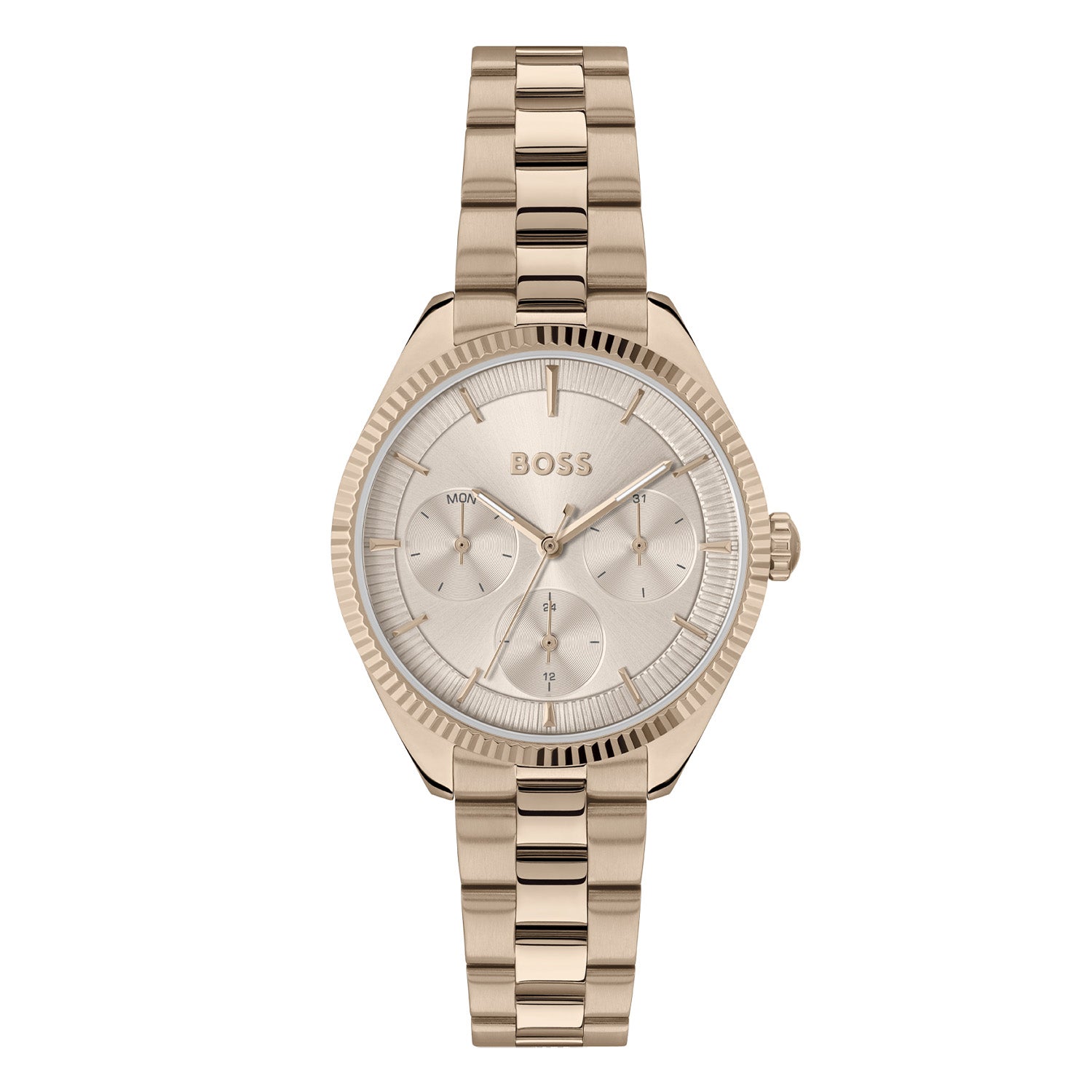 Hugo Boss Dames Horloge HB1502801 34 mm Crème, exclusief en kwalitatief hoogwaardig. Ontdek nu!