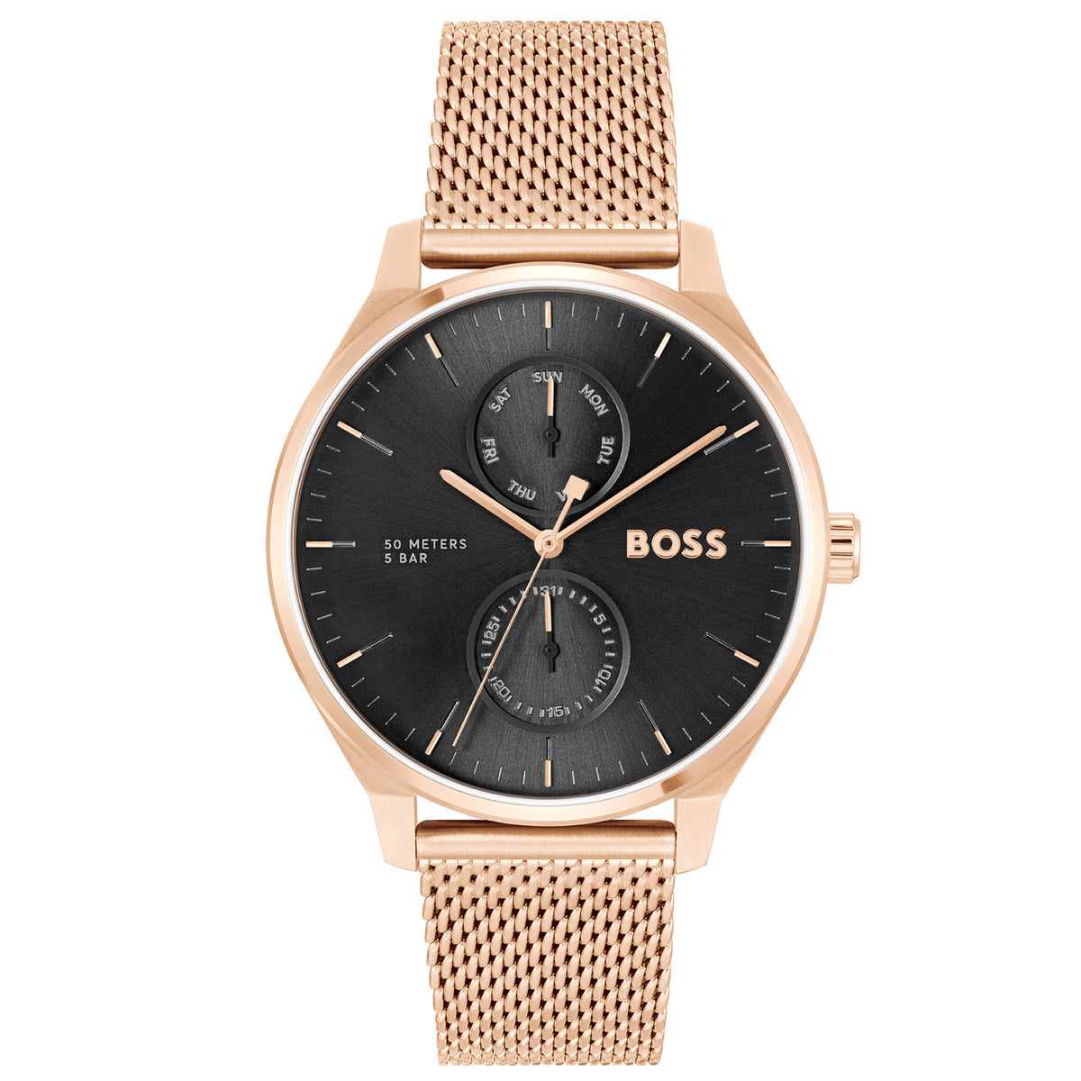 Hugo Boss Heren Horloge HB1514104 43 mm Rosékleurig