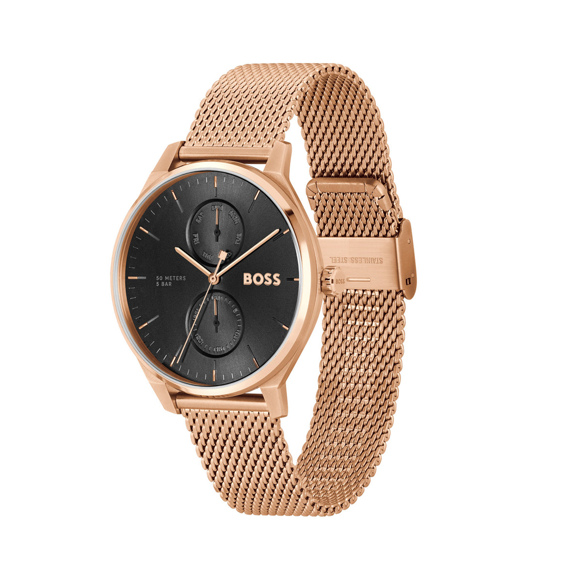 Hugo Boss Heren Horloge HB1514104 43 mm Rosékleurig