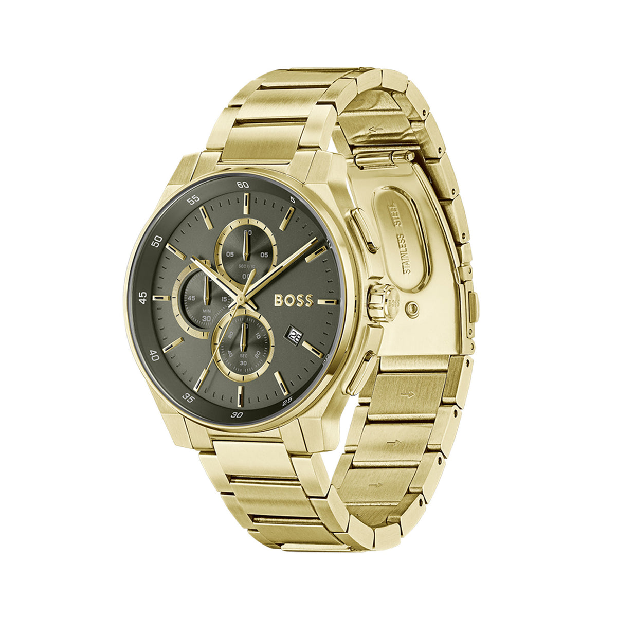 Hugo Boss Heren Horloge HB1514190 44 mm Goudkleurig