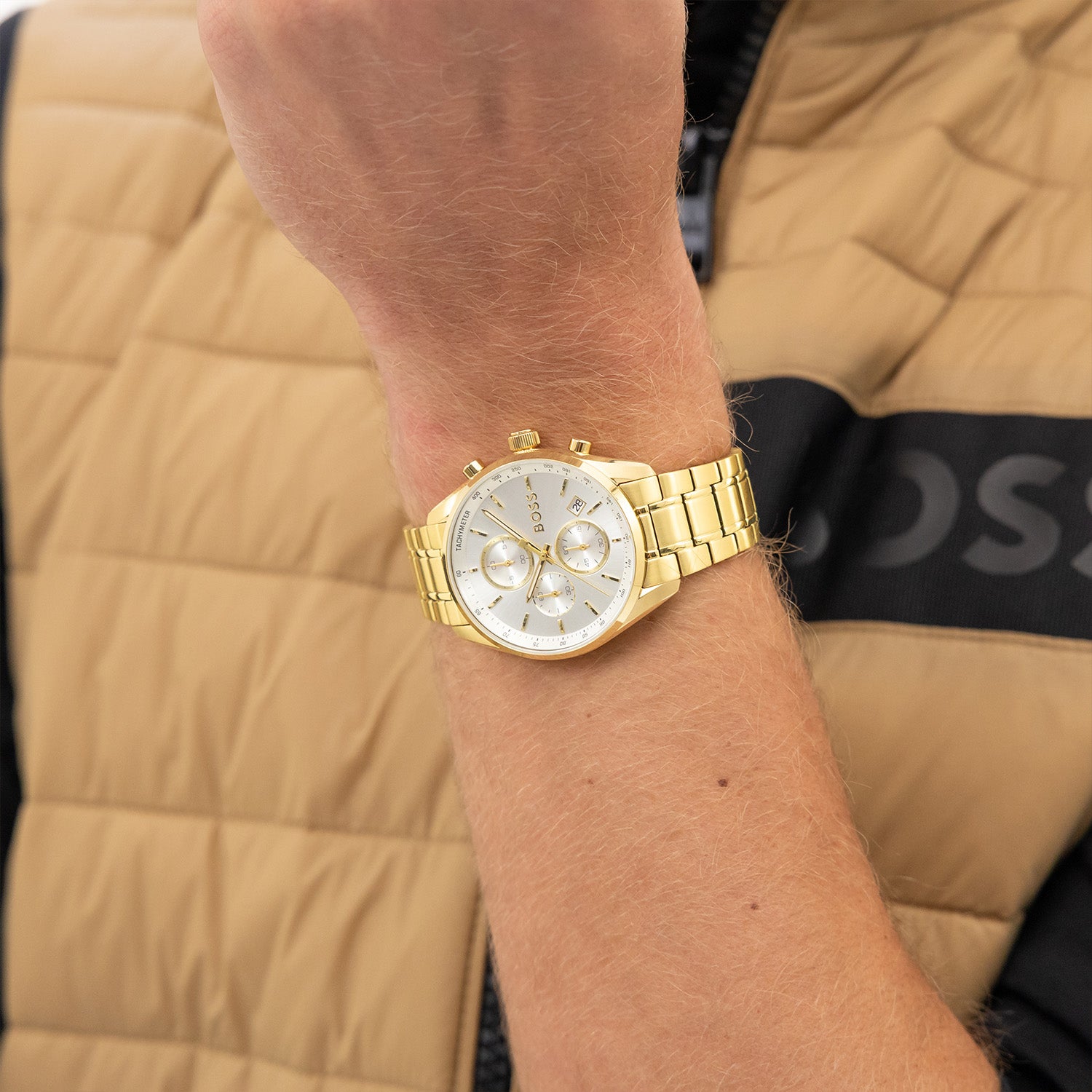 Hugo Boss Heren Horloge HB1514261 40 mm Goudkleurig
