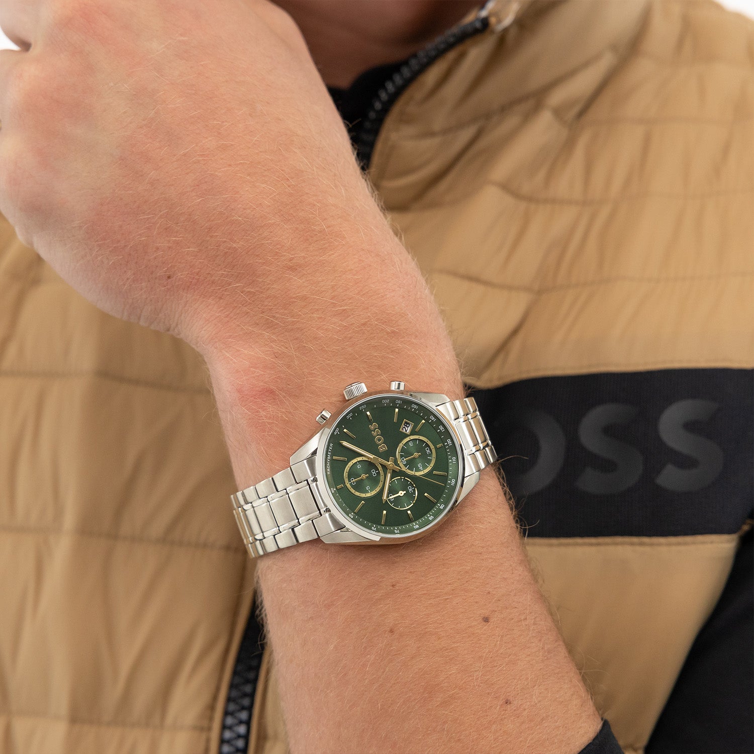 Hugo Boss Heren Horloge HB1514266 44 mm Zilverkleurig