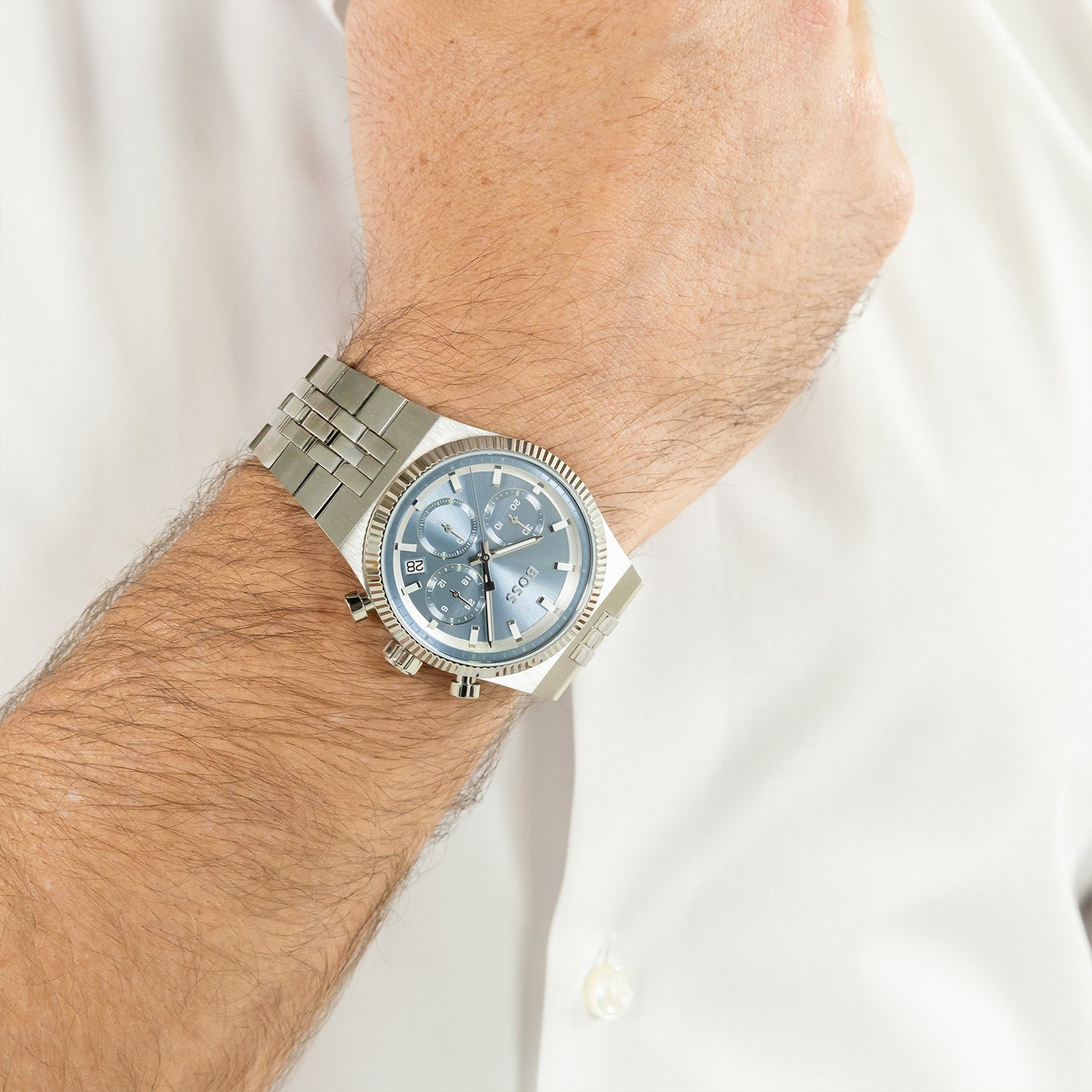 Hugo Boss Heren Horloge HB1514306 41 mm Zilverkleurig