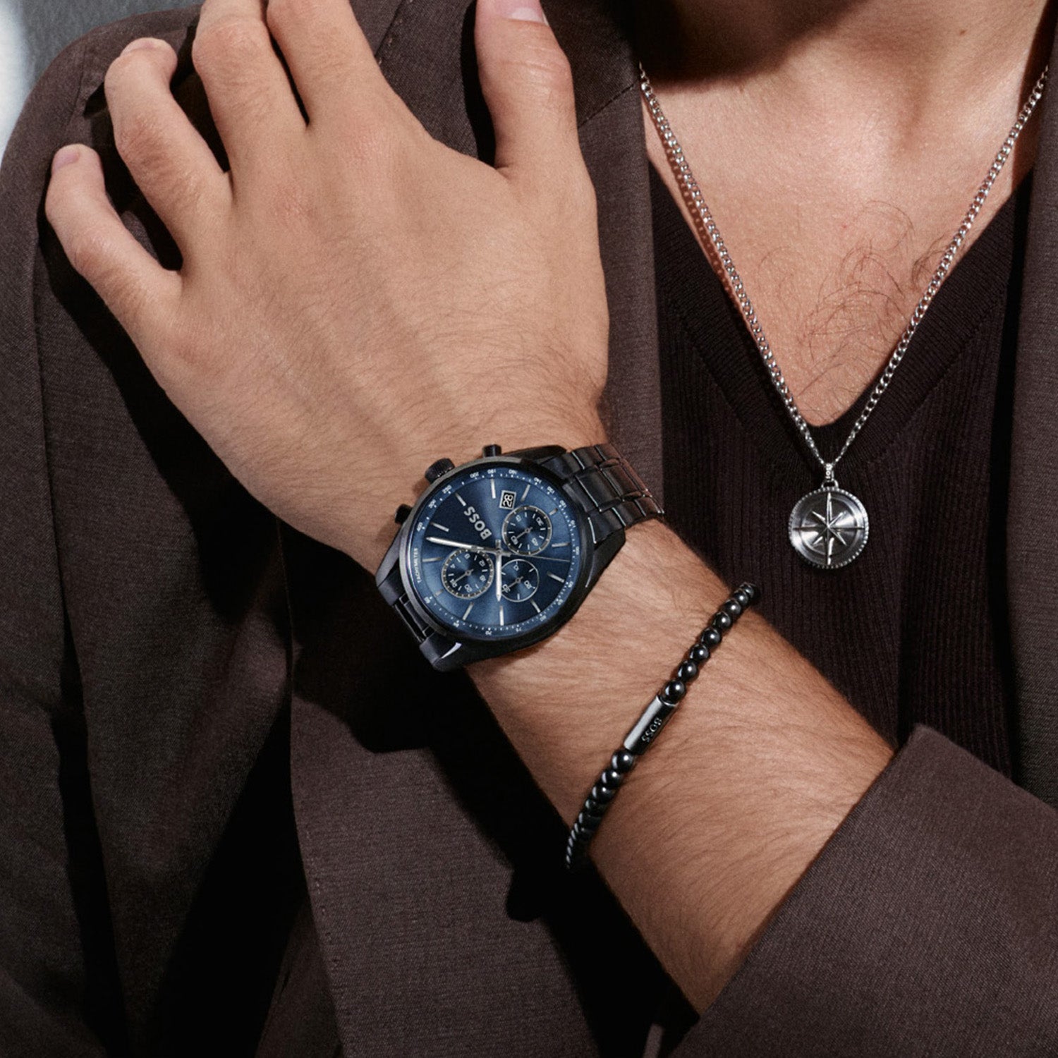 Hugo Boss Heren Horloge HB1514314 44 mm Zwart