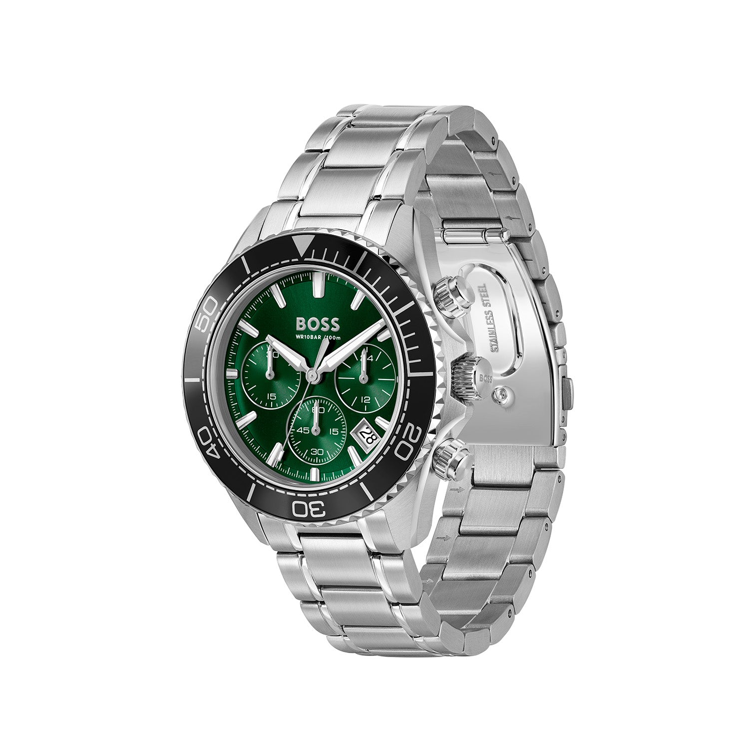 Hugo Boss Heren Horloge HB1514321 44 mm Zilverkleurig