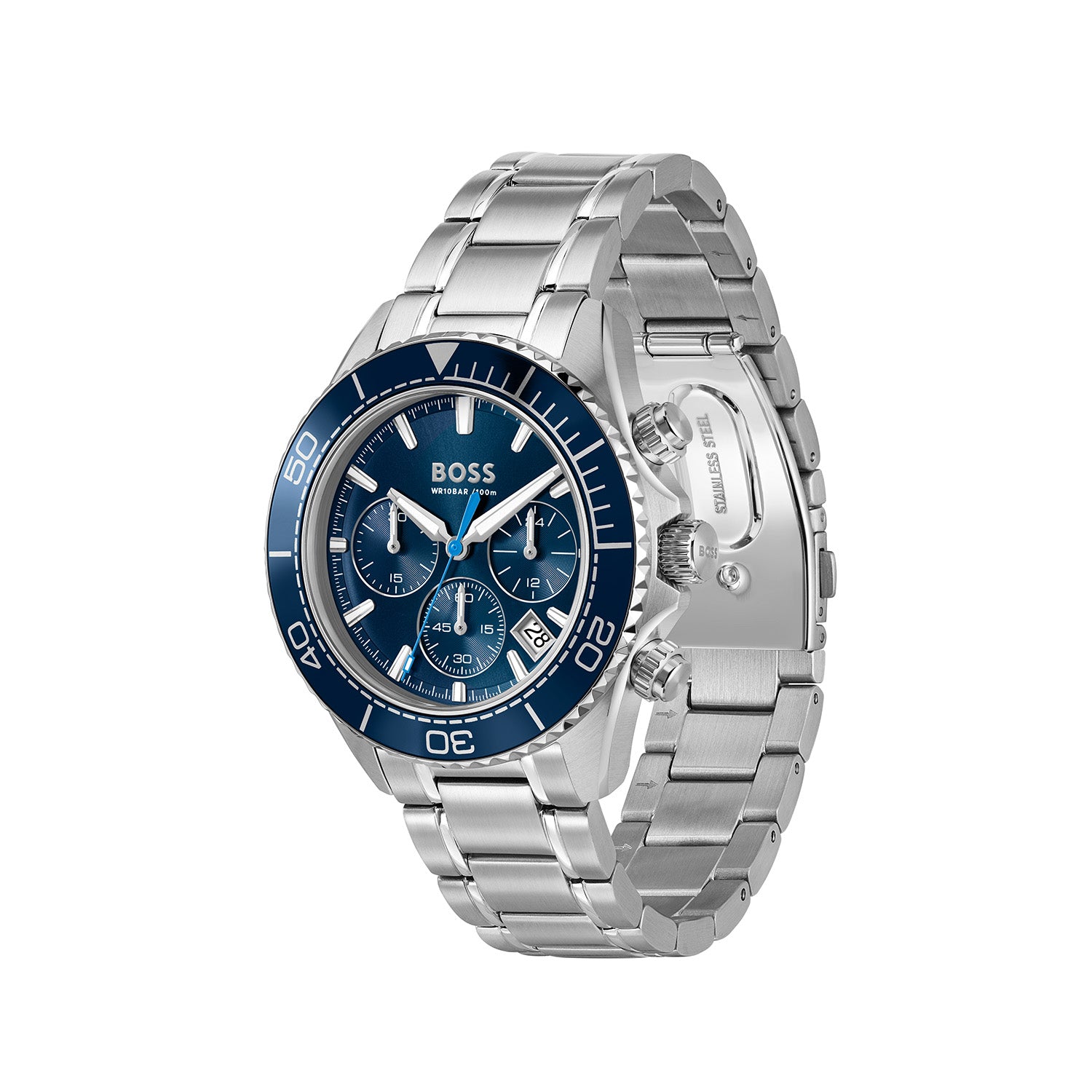 Hugo Boss Heren Horloge HB1514322 44 mm Zilverkleurig