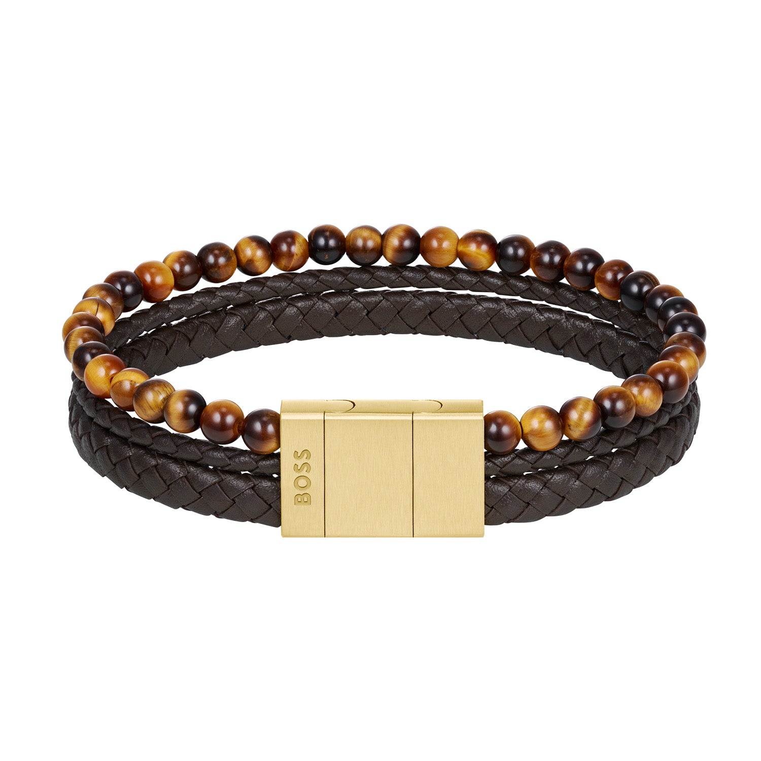 Hugo Boss Armband HBJ1580787 Heren Bruin 19 cm