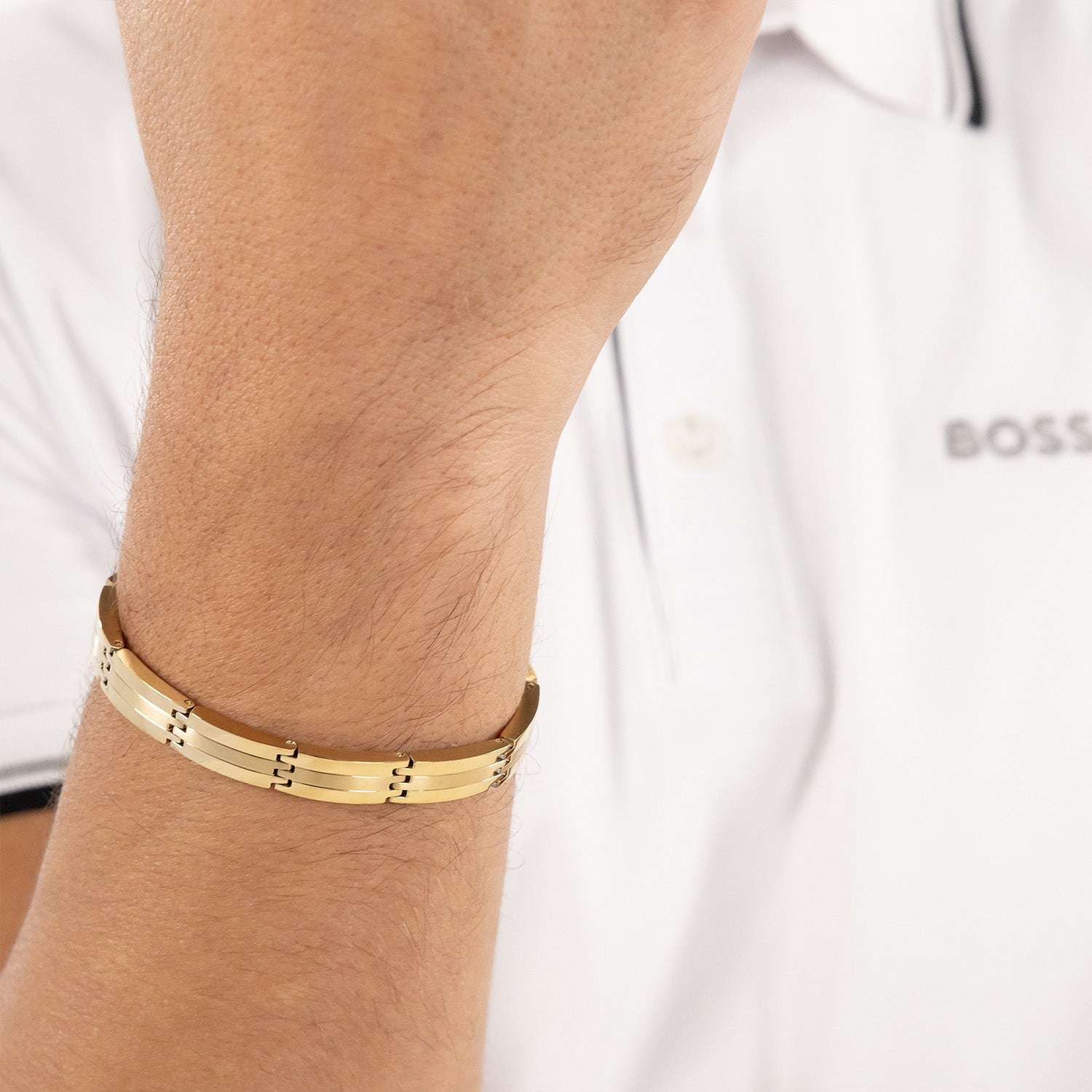 Hugo Boss Armband HBJ1580805 Heren Goudkleurig 19 cm