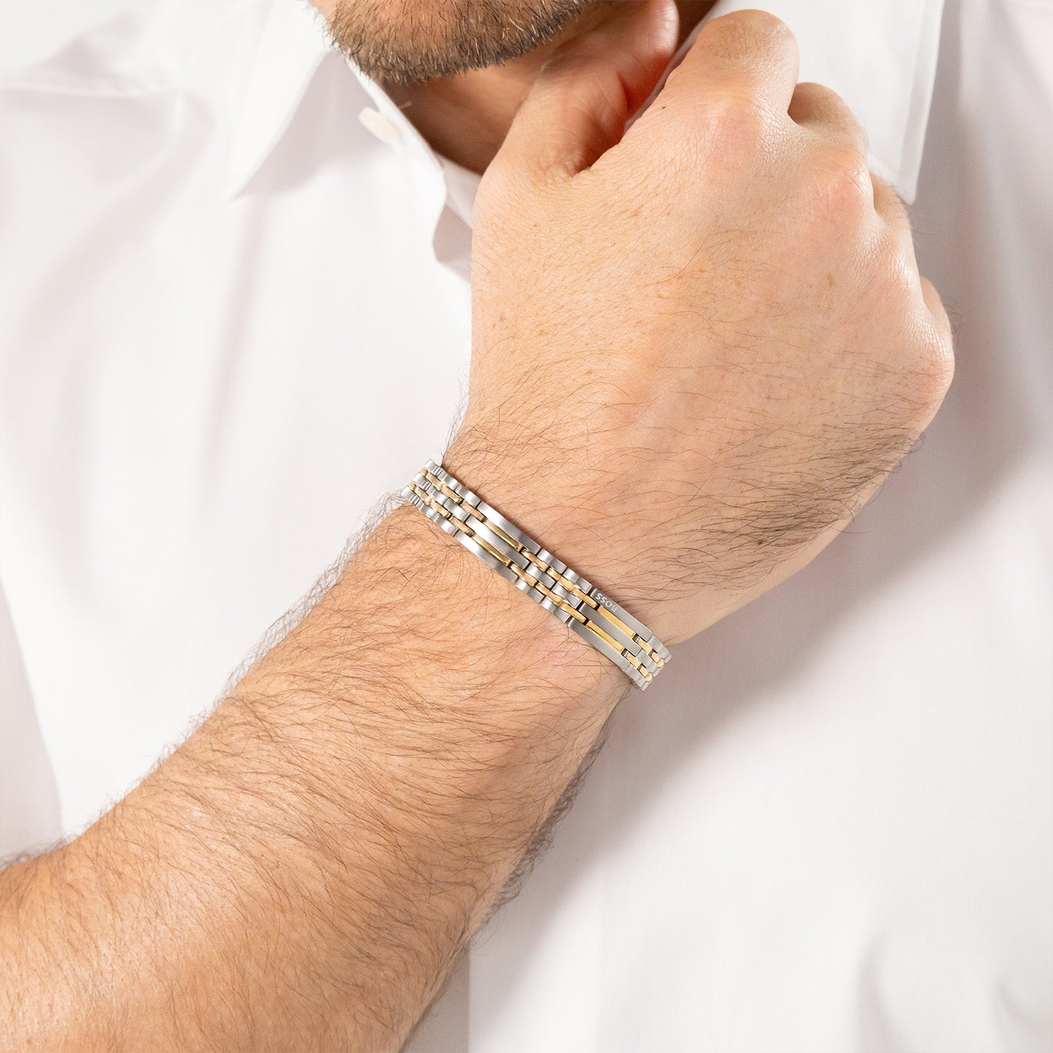 Hugo Boss Armband HBJ1580813 Heren Bicolor 19 cm