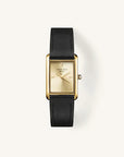 Rosefield horloge HCBLG-H07 Heirloom Modern Champagne Dial Gold Black Leather - PansiteNederland.nl