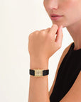 Rosefield horloge HCBLG-H07 Heirloom Modern Champagne Dial Gold Black Leather - PansiteNederland.nl