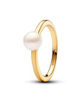 Pandora 14k Goud Vergulde Ring met Zoetwaterparel 163157C01