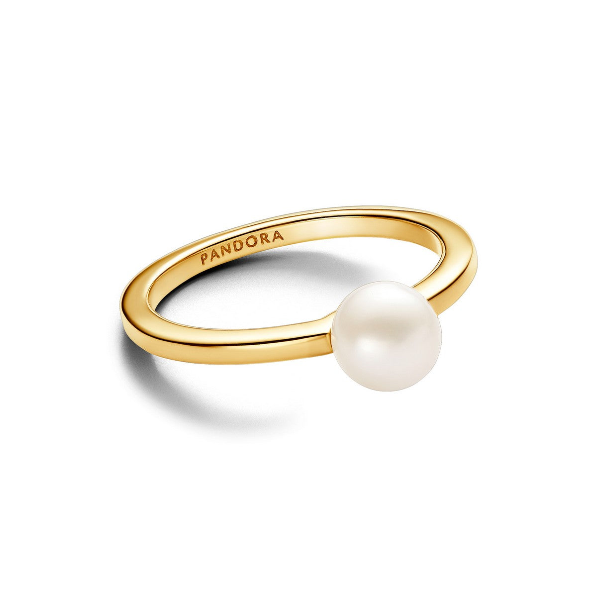 Pandora 14k Goud Vergulde Ring met Zoetwaterparel 163157C01