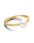 Pandora 14k Goud Vergulde Ring met Zoetwaterparel 163157C01