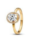 Pandora Ovale Sprankelende Halo Ring met Zirkonia - 163802C01