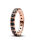 Pandora 14k Rosé Goud Vergulde Ring met Zwarte Kristal 180050C02 - PansiteNederland.nl